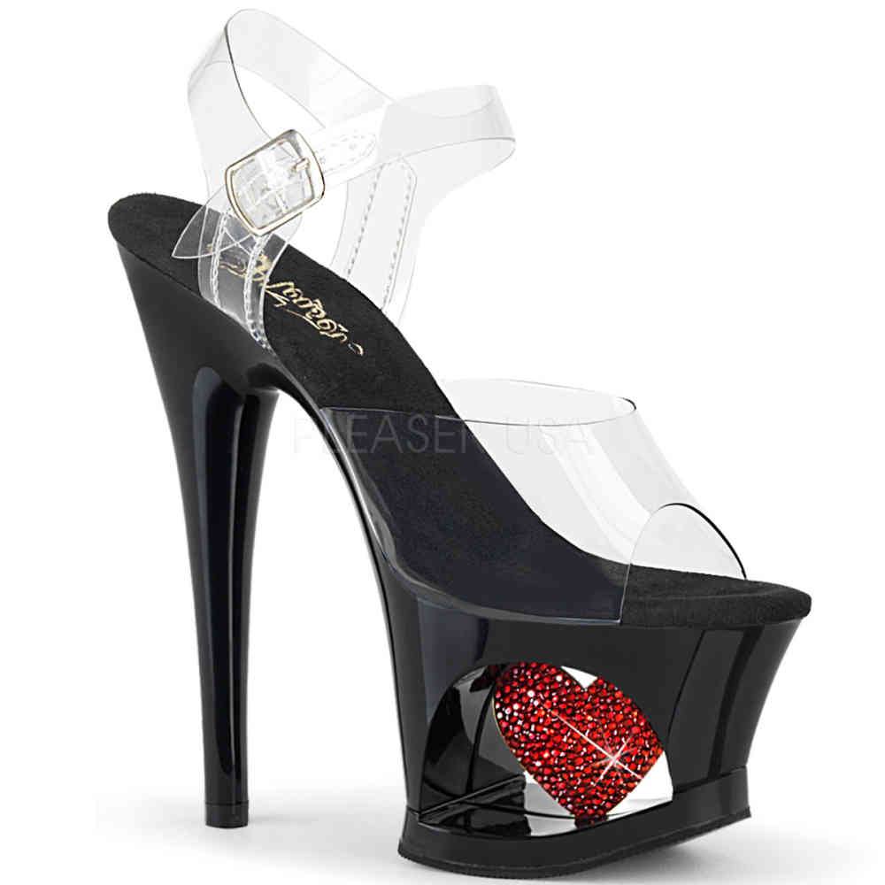 Pleaser - MOON708HRS Sandale à bride à la cheville, Pole dance chaussures - Chaussures de pole dance - Noir Product image